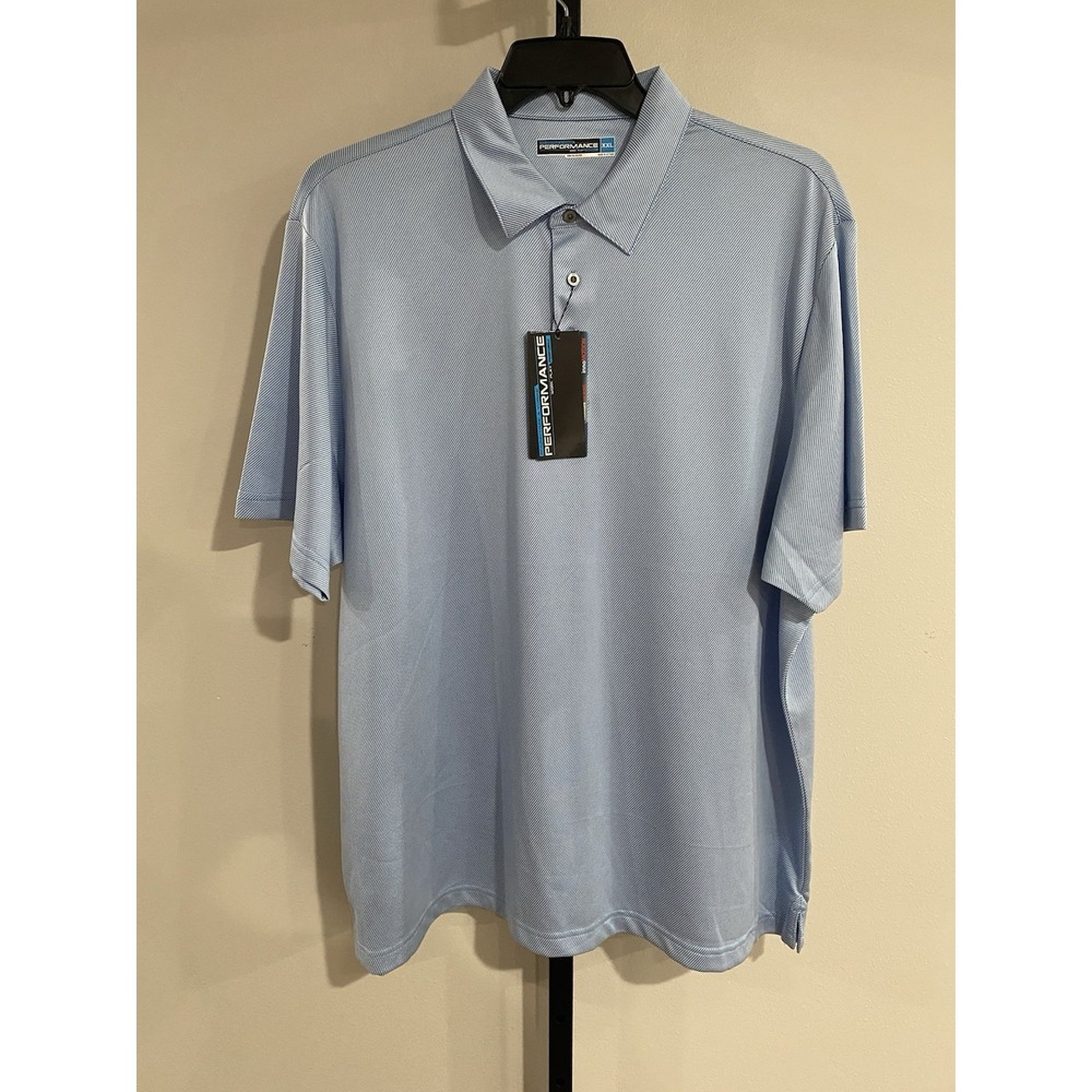 Rountree & Yourke PERFORMANCE stretch blue shirt‎ POLO golf mens XXL NEW $49 A5